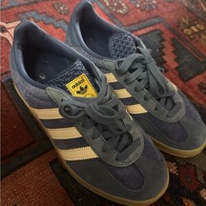 Adidas Blue and Cream Women's Sneakers